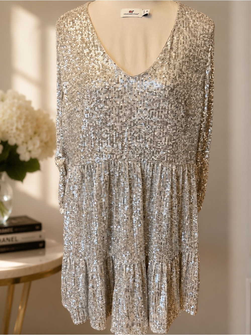Glamorous Gold Sequin Party Dress